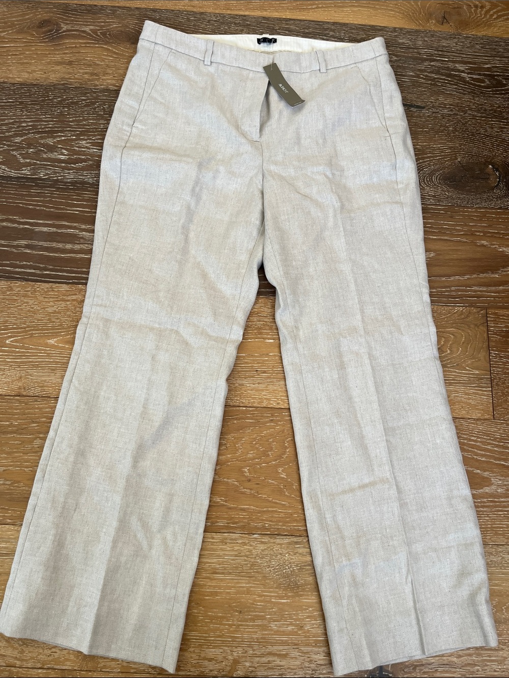 J. Crew Women's Petite Kaya Pant in Stretch Linen Blend — Flax Ivory — NWT